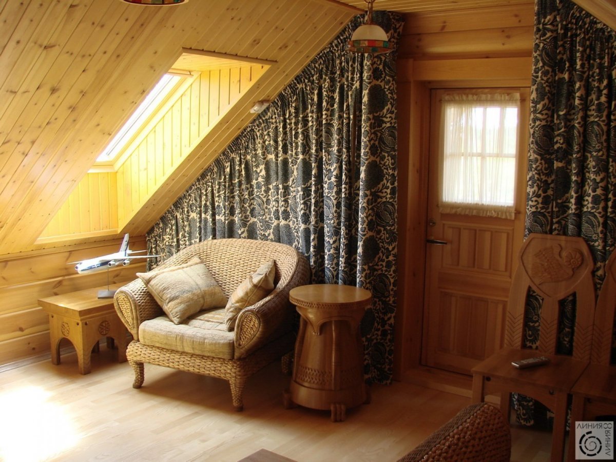 Отделка мансарды на даче