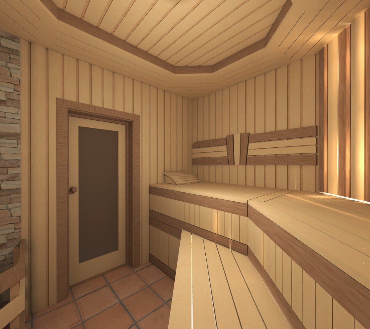 Внутренний интерьер бани
