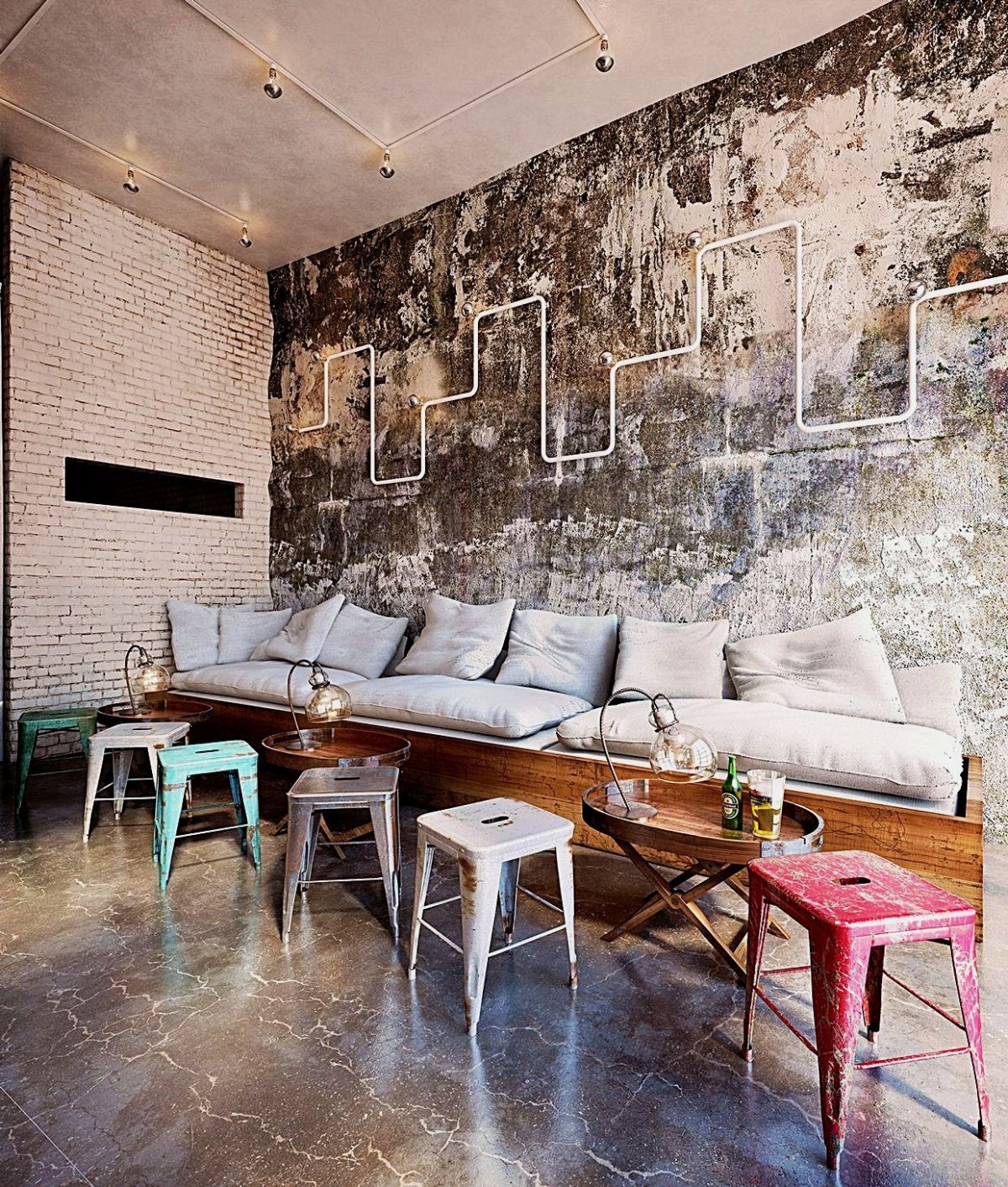 Венецианская штукатурка под бетон стиль лофт