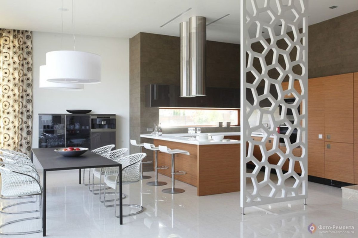 Декоративная перегородка на кухне