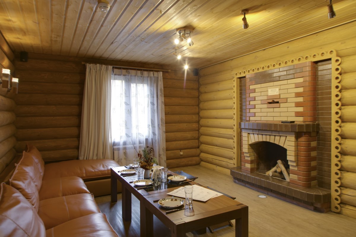 Блокхаус в интерьере бани