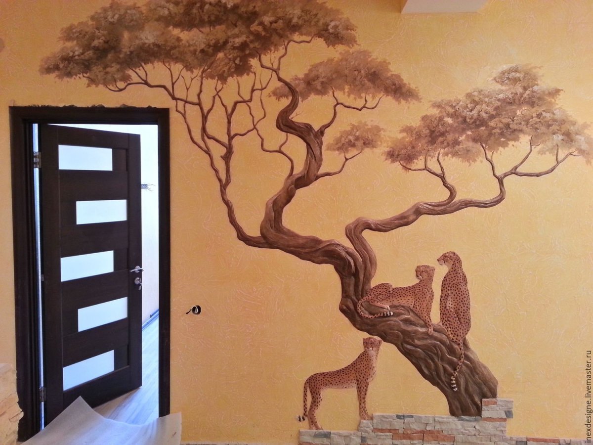 Дерево из декоративной штукатурки