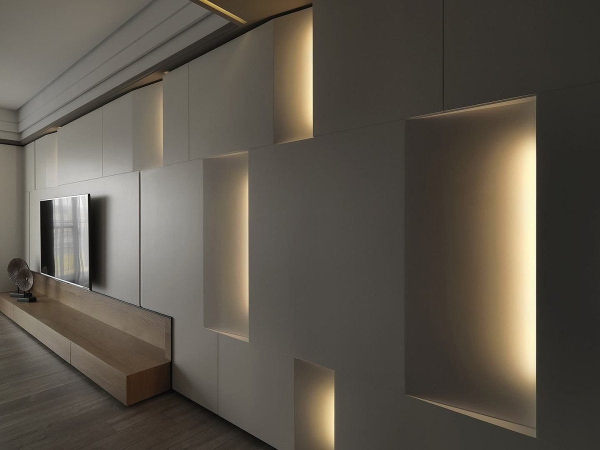 Архитектурная подсветка стены в интерьере