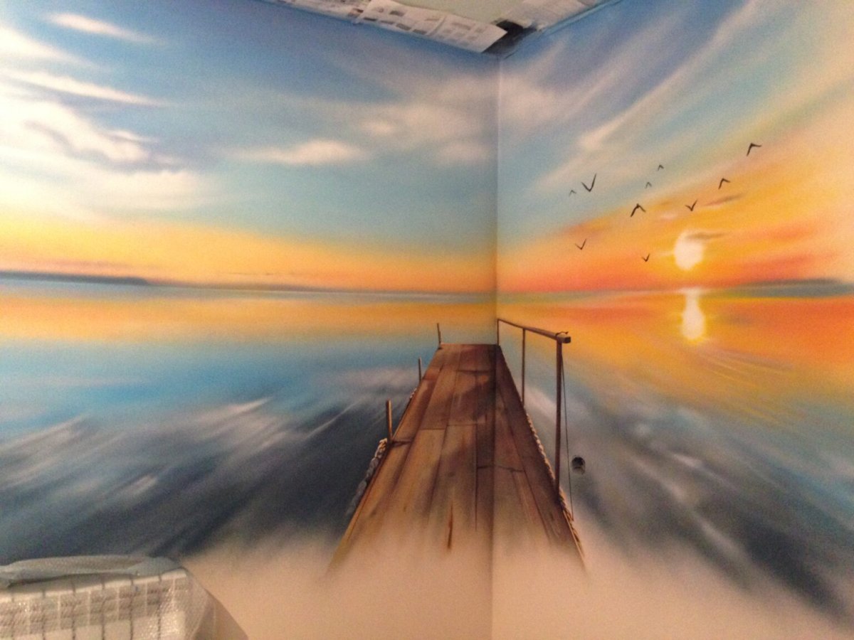 Роспись стен аэрографом