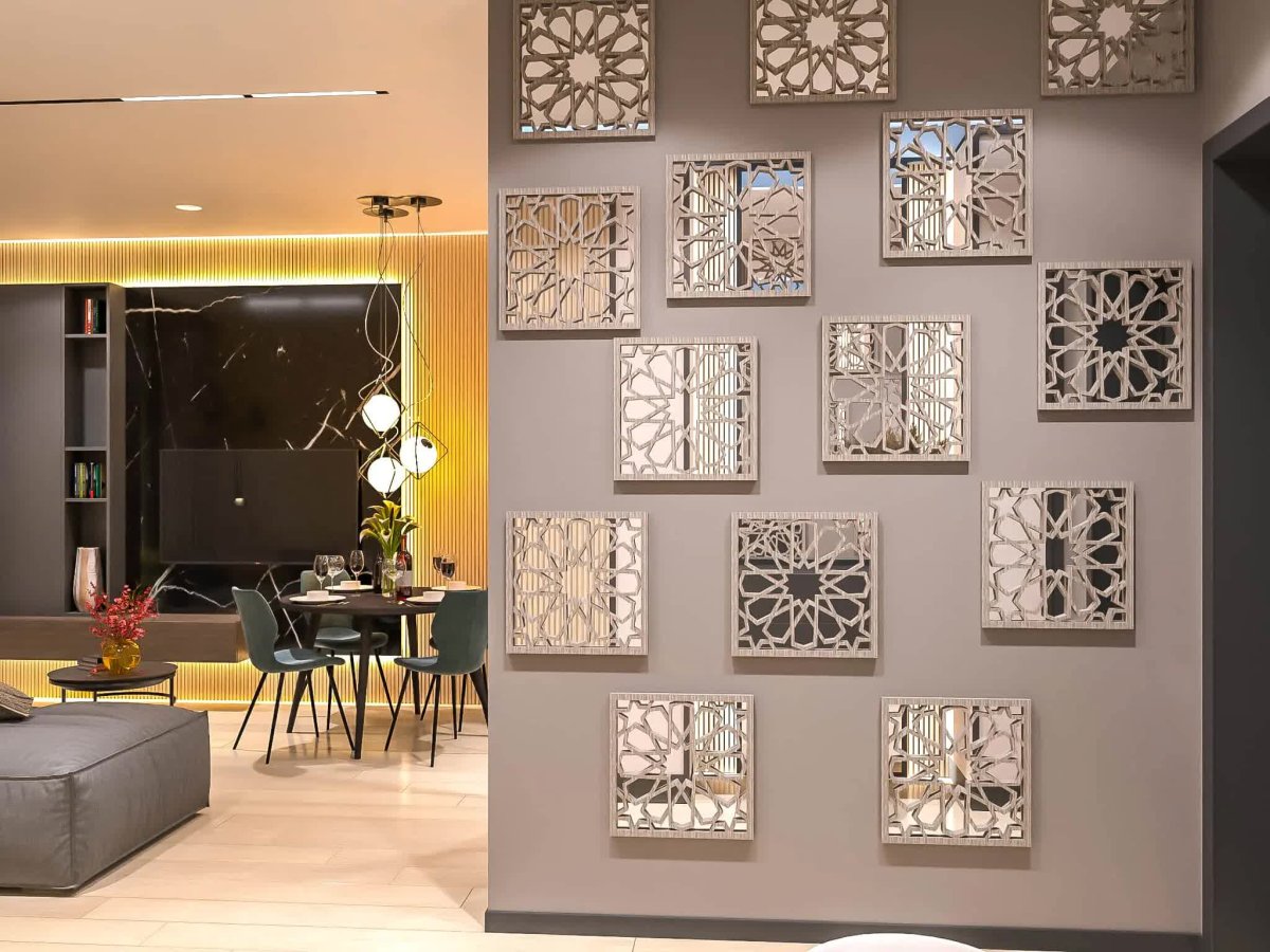 Зеркальное панно на стену