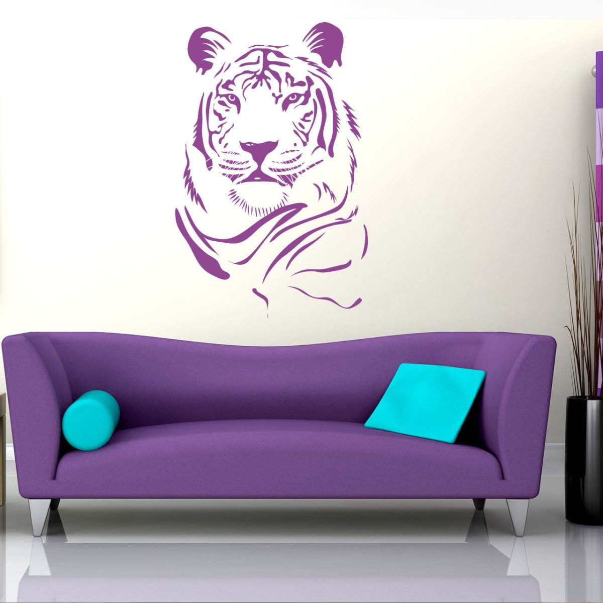 Виниловая наклейка Лев тигр