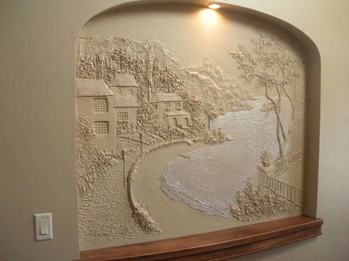 Панно из декоративной штукатурки на стену