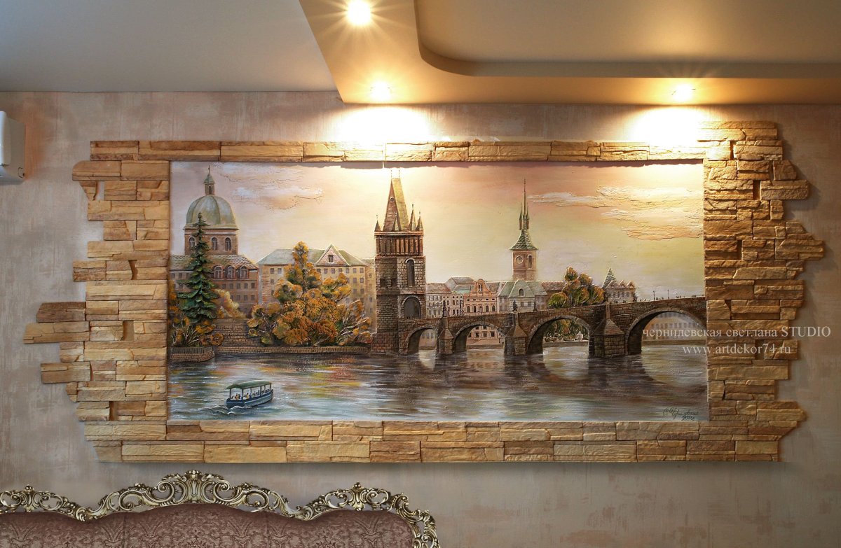 Панно из декоративного камня