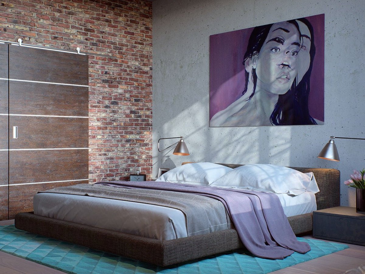 Нео лофт спальня