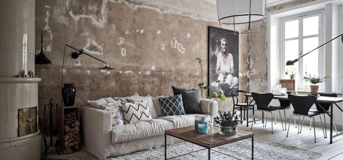 Декоративная штукатурка лофт Скандинавский стиль