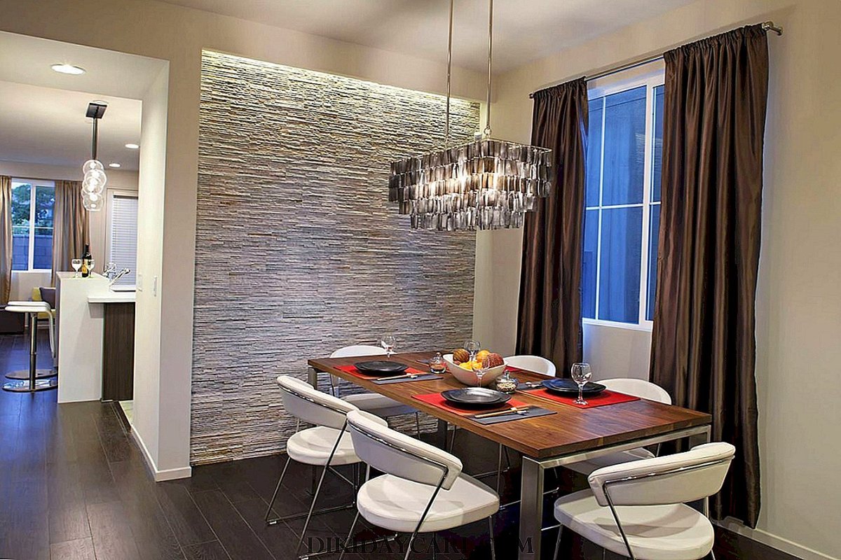 Декоративный камень в обеденной зоне