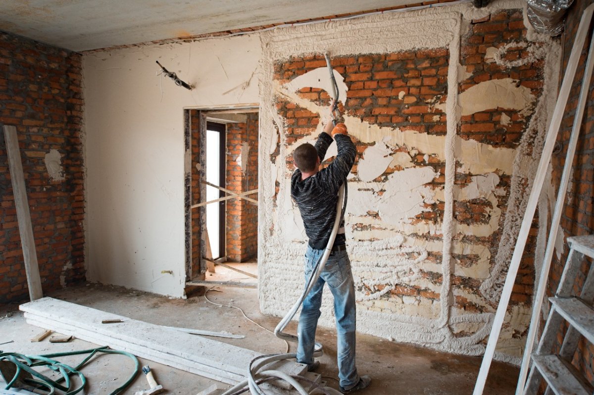 Механизированная штука стен