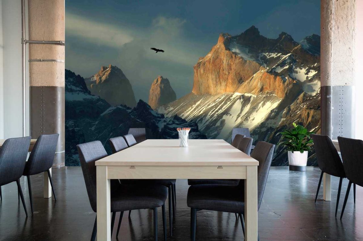 Фотообои горы в интерьере