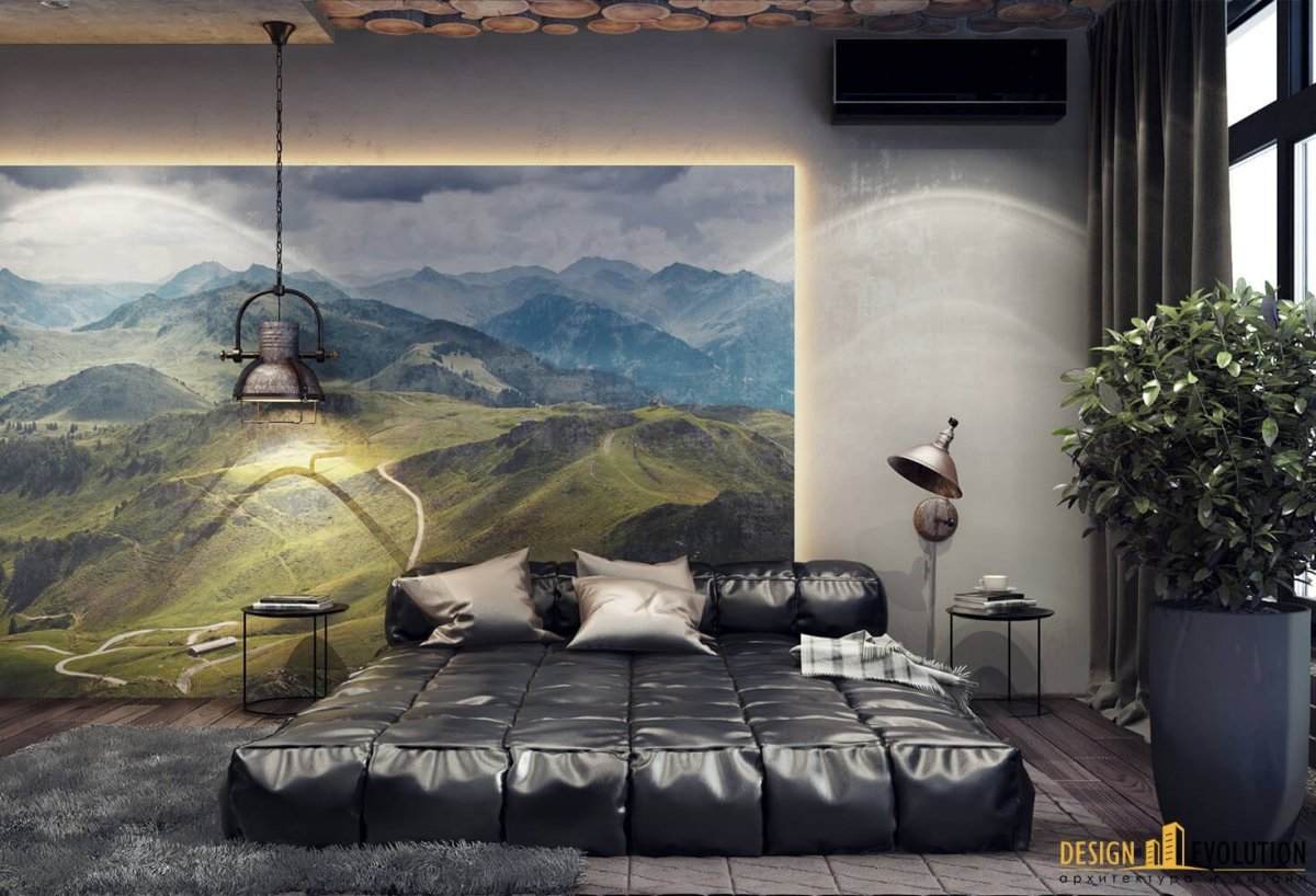 Фотообои в мужскую спальню