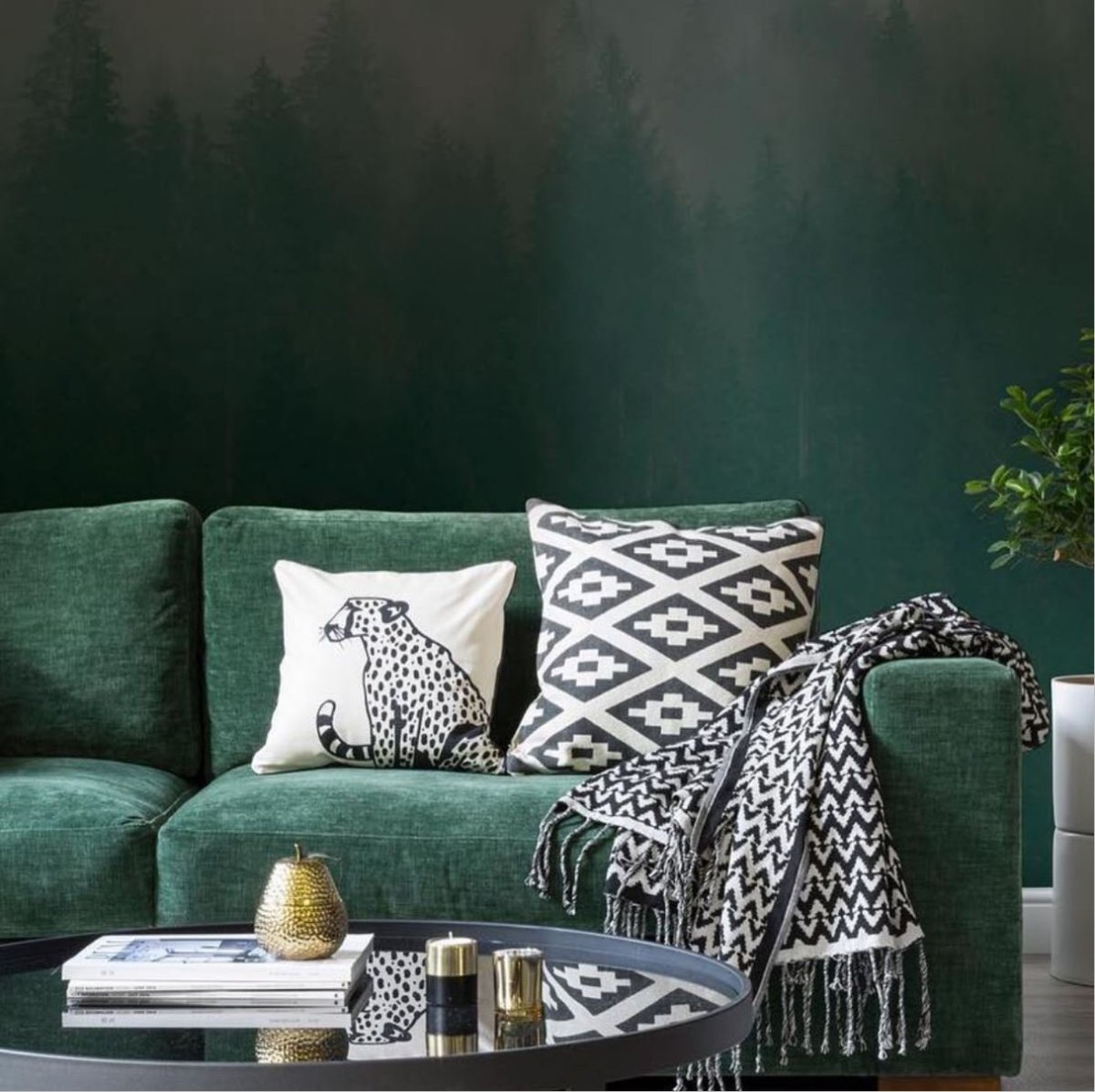 Зеленый кирпич в интерьере