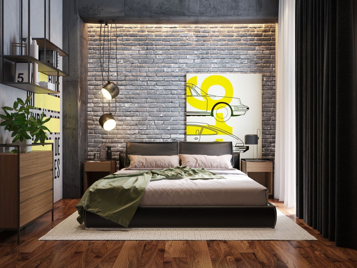 Акцентная стена в стиле лофт