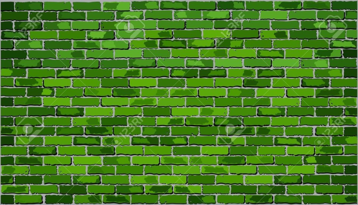 Зеленая стена из кирпича