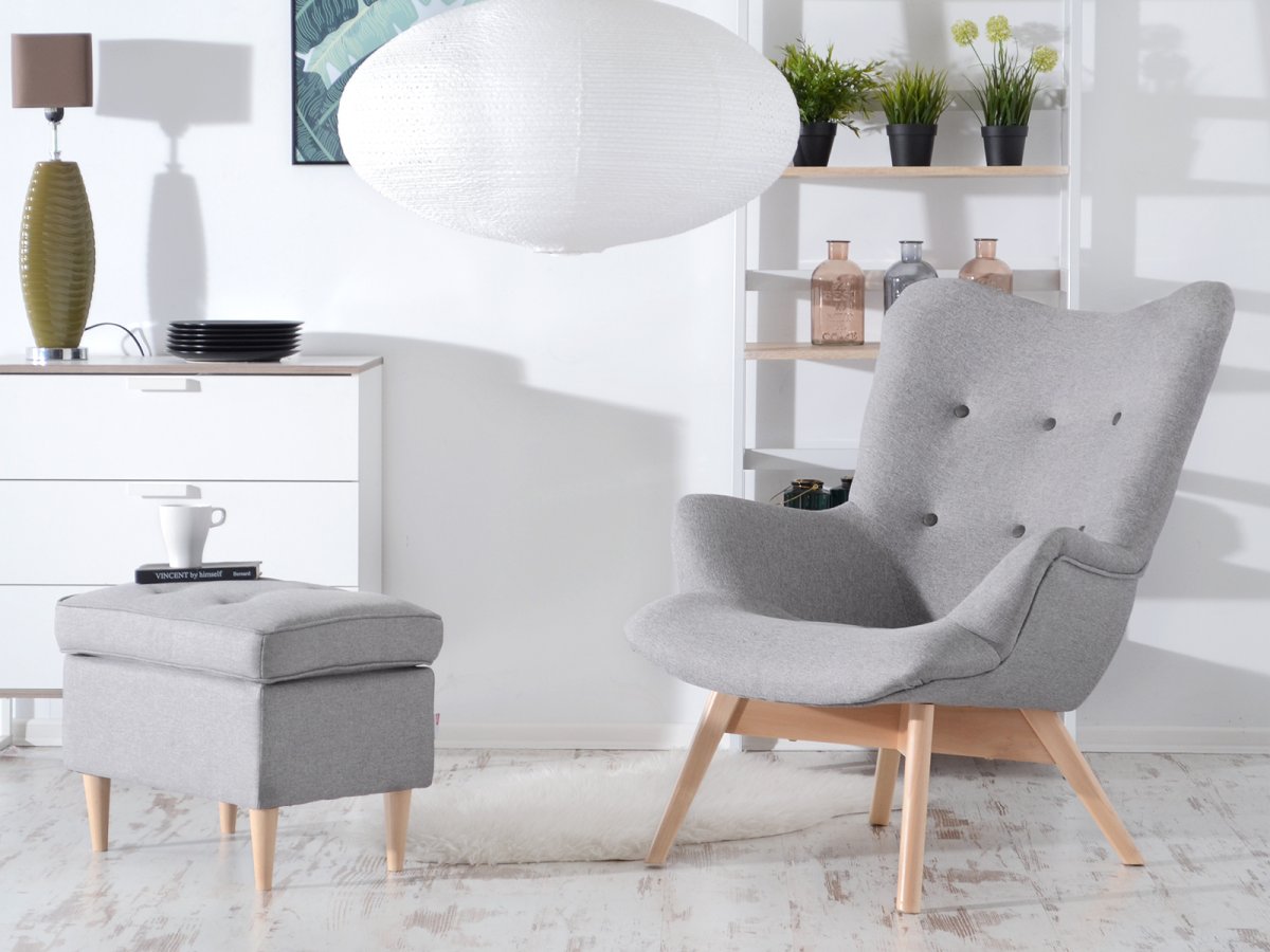 Кресло Kent Сканди грей натур