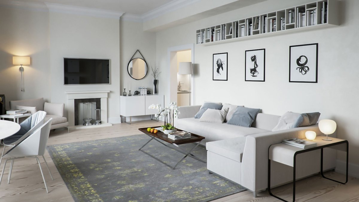 Гостиная в скандинавском стиле бежевые стены