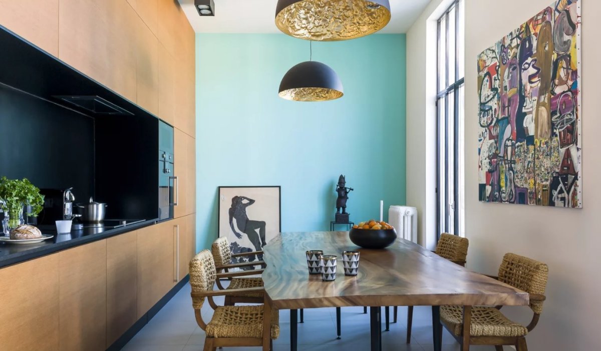 Кухня гостиная Эклектика