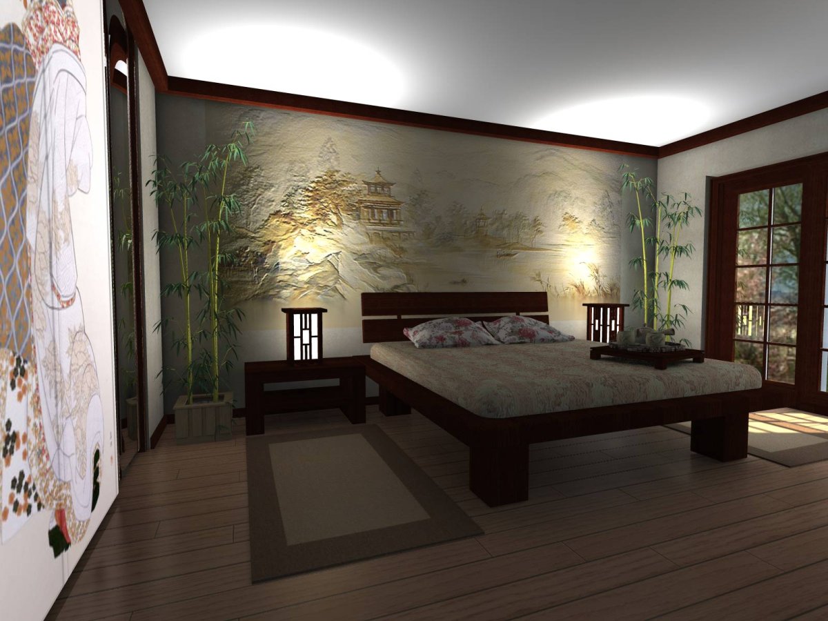Спальня в современном японском стиле