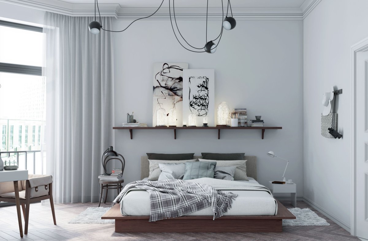 Коллаж спальни в скандинавском стиле