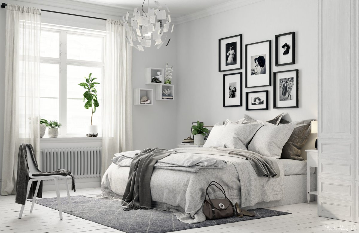 Декор спальни в скандинавском стиле