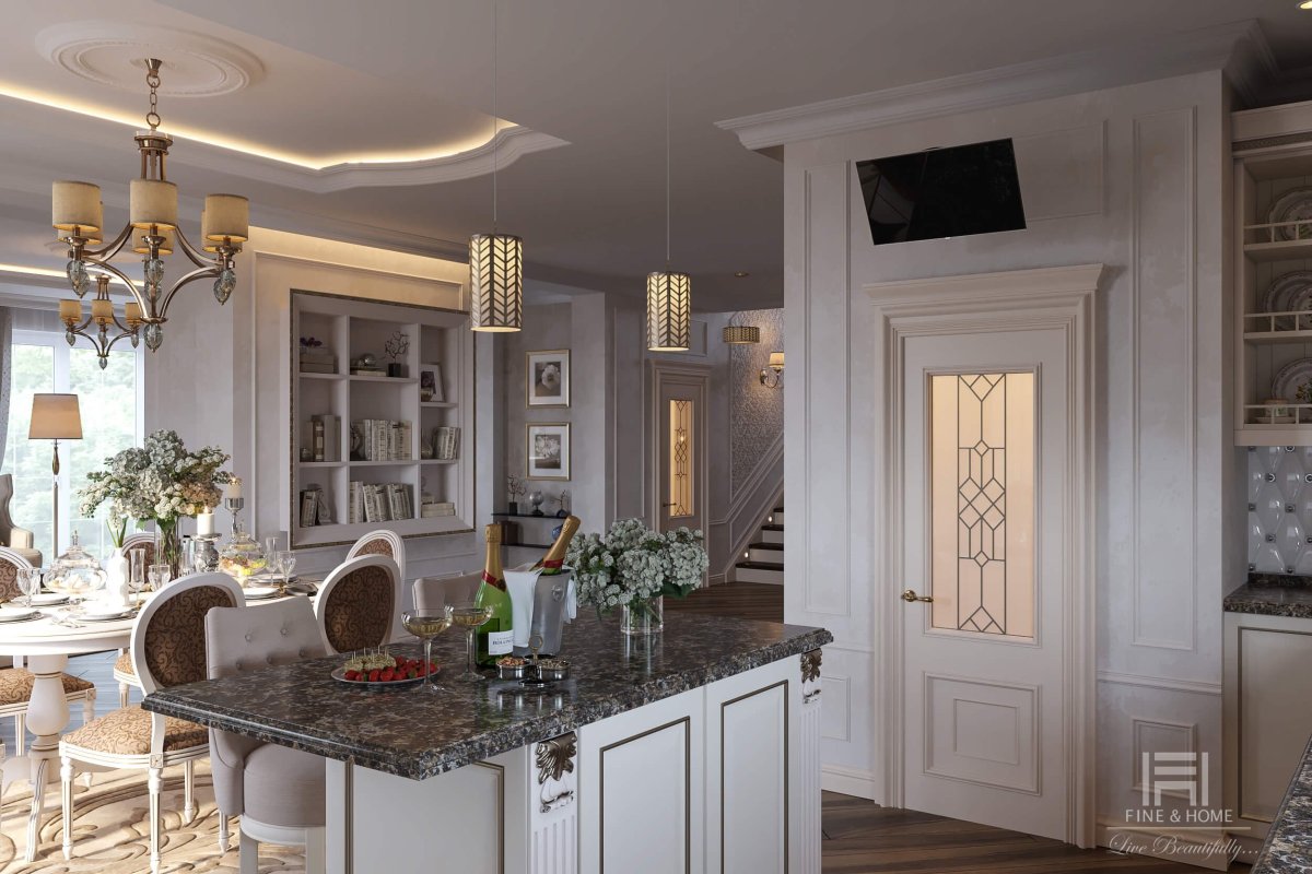 Кухня гостиная в американском стиле