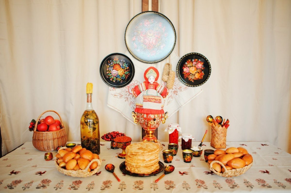 Украшение стола в русском стиле