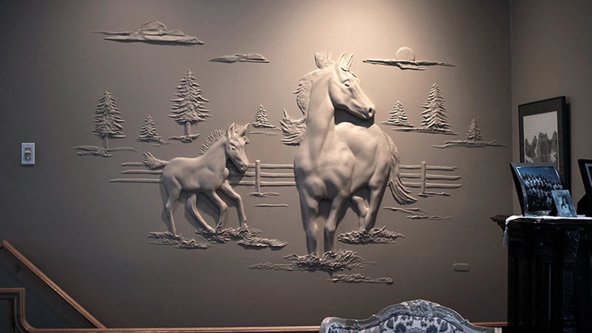 Объемные картины на стене