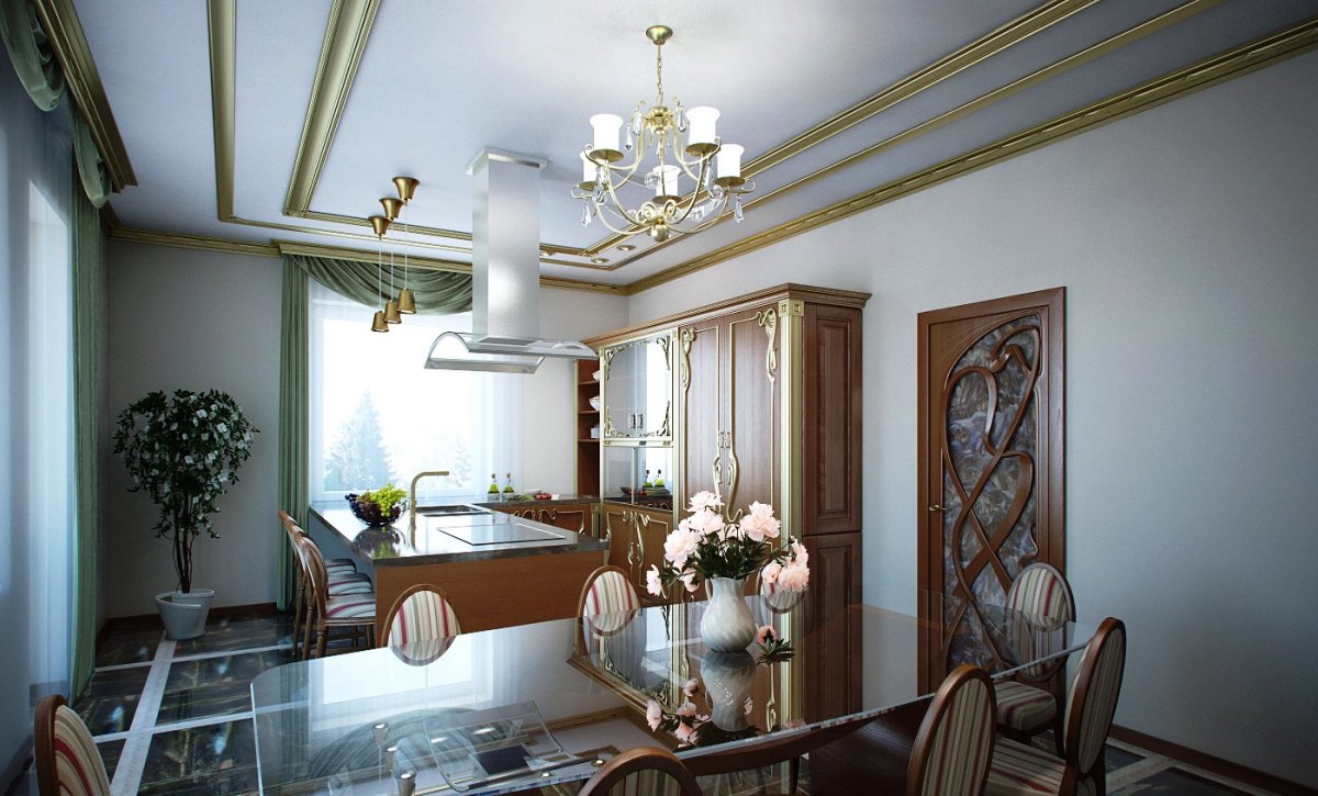 Кухня в стиле арт нуво Модерн