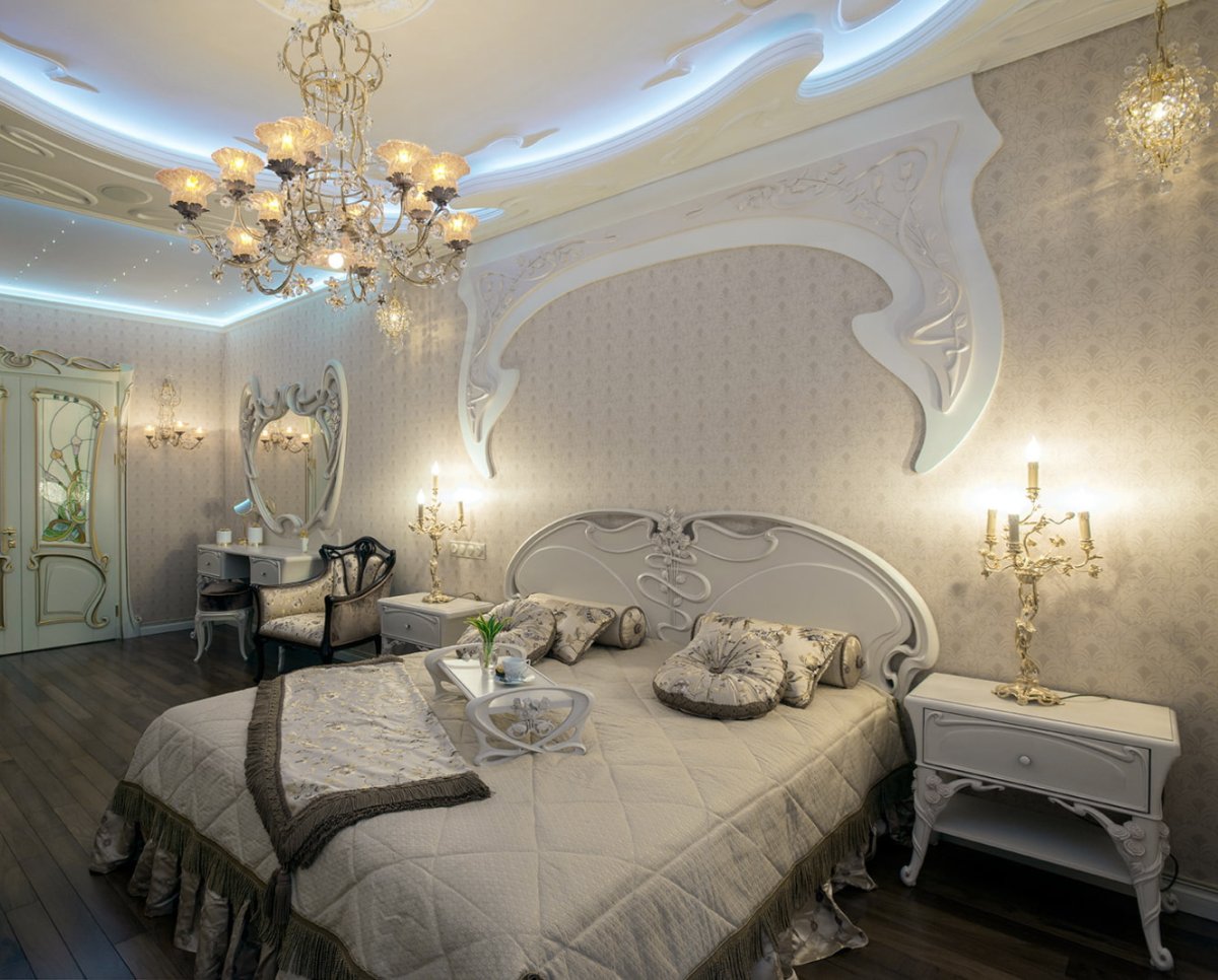 Интерьер спальни в стиле Модерн( ар нуво)
