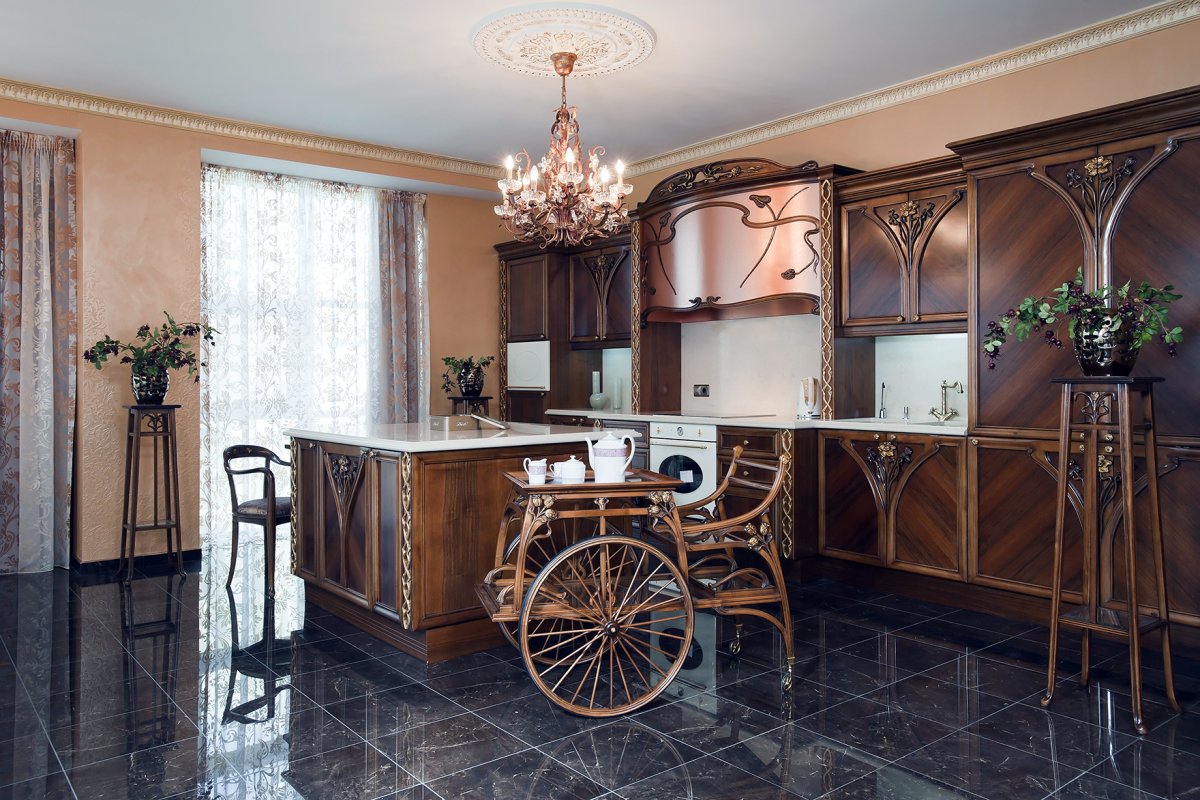 Стиль арт нуво кухня в мужском стиле