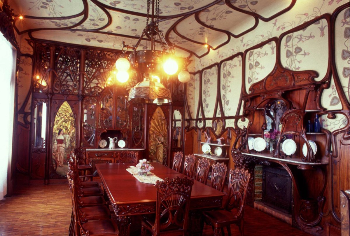 Арт нуво в интерьере кафе