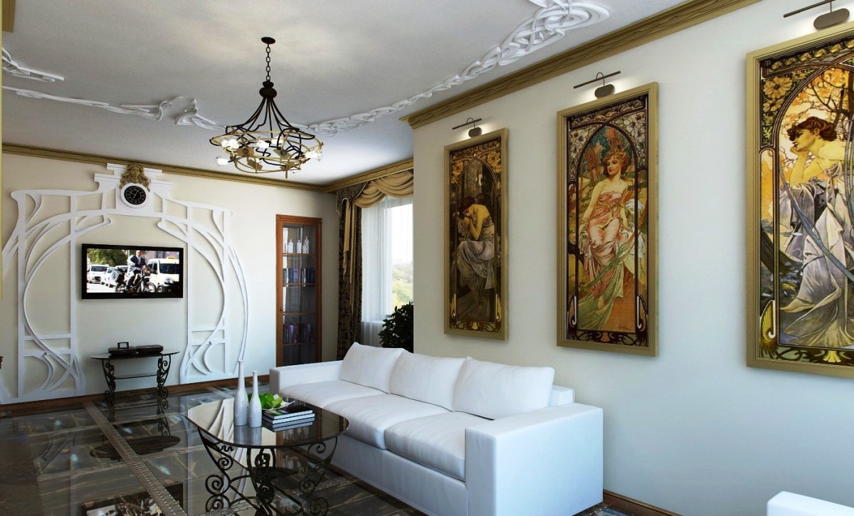 Квартира в стиле арт нуво современный