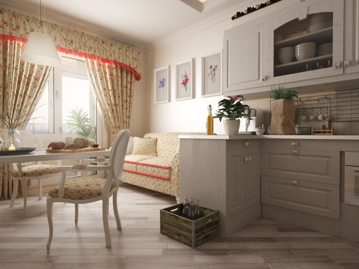 Пол для кухни в стиле Прованс