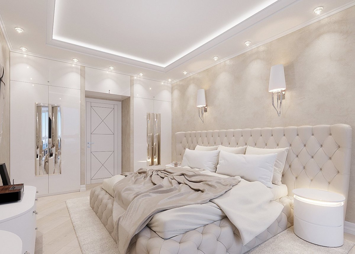 Стильная спальня 2020 в светлых тонах