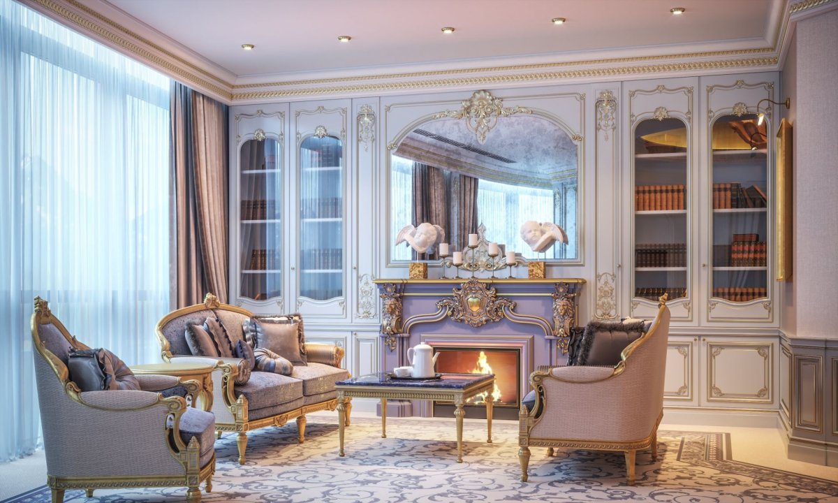 Стиль Версаль в интерьере гостиной