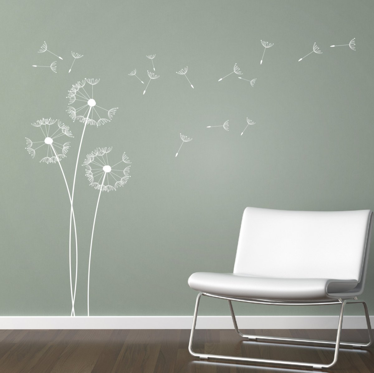 Фотообои одуванчики и стена