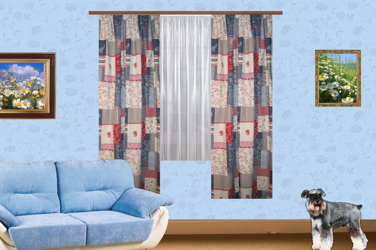 Пэчворк полоска оторочена тюлью