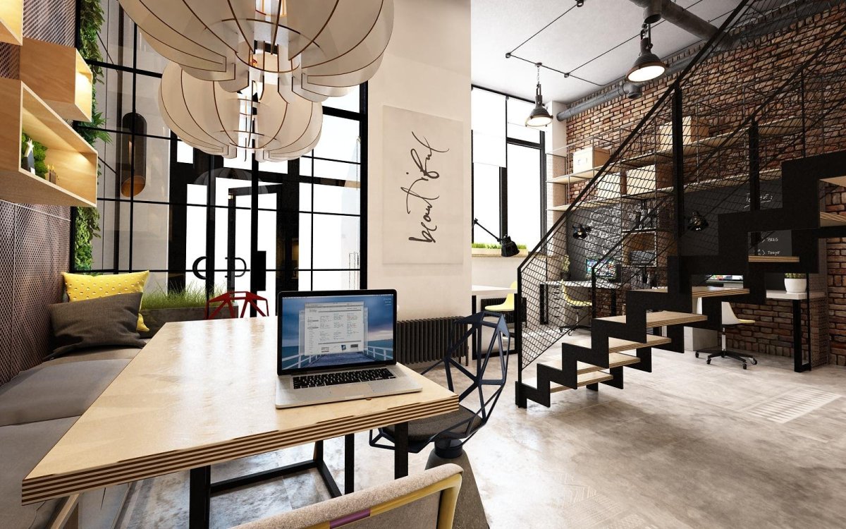 Компактный офис лофт