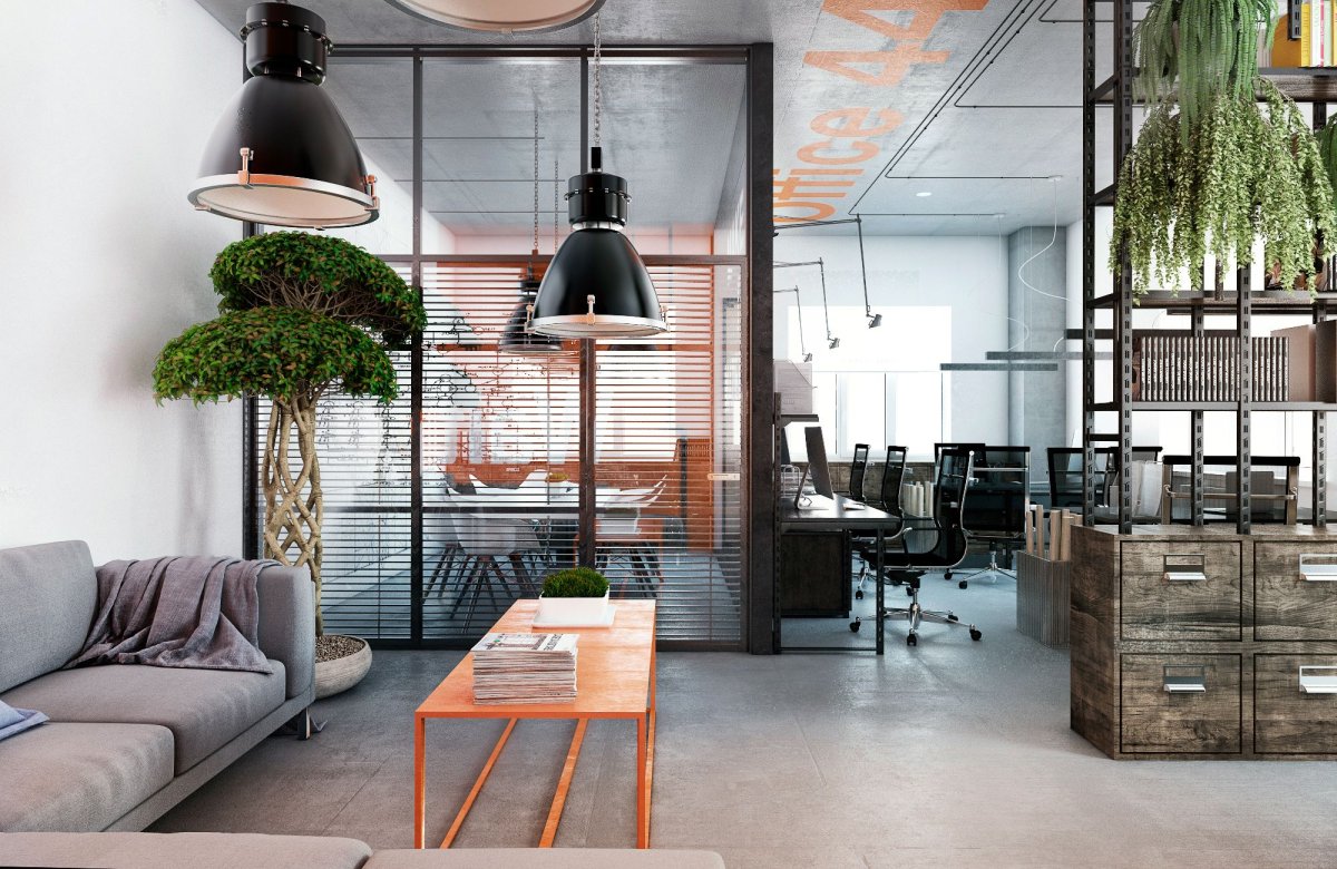 Зонирование офиса лофт