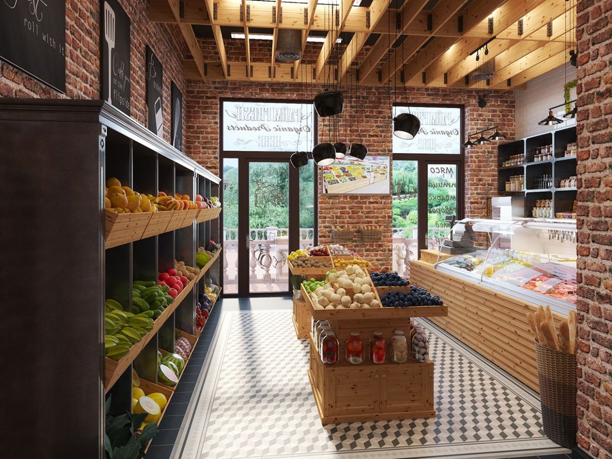 Интерьер продуктового магазина