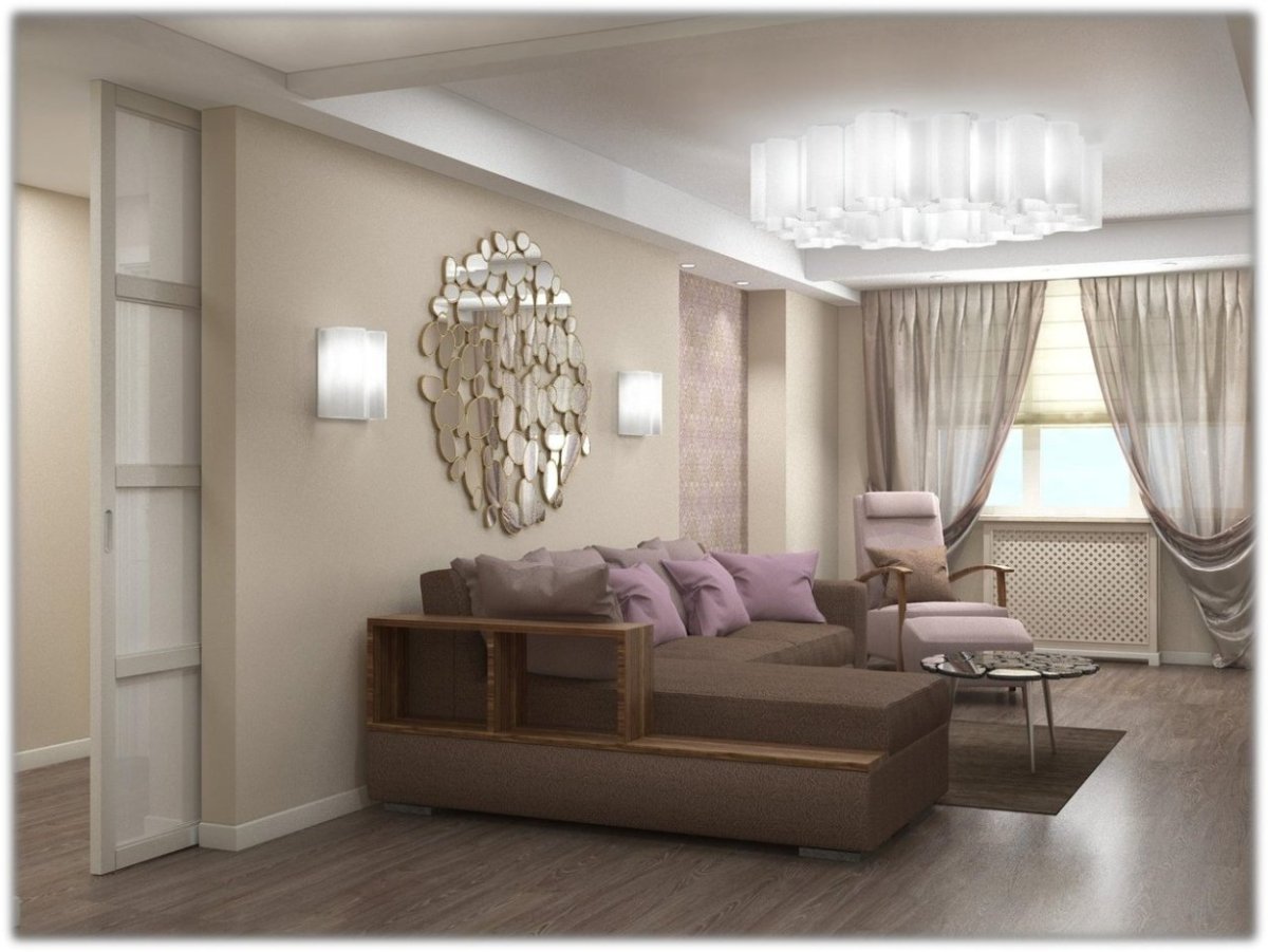 Интерьер гостиной в светлых тонах со светлой мебелью