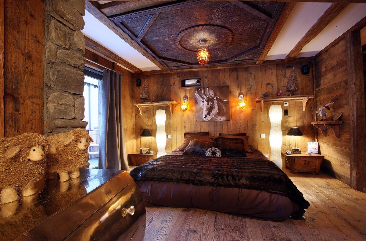 Альпийское Шале интерьер спальня