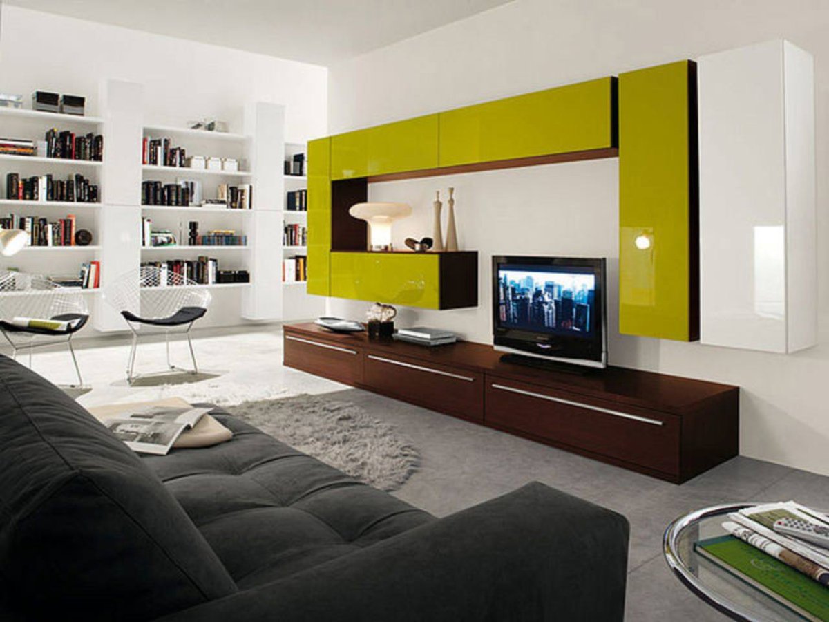 Яркий современная стенка в зале