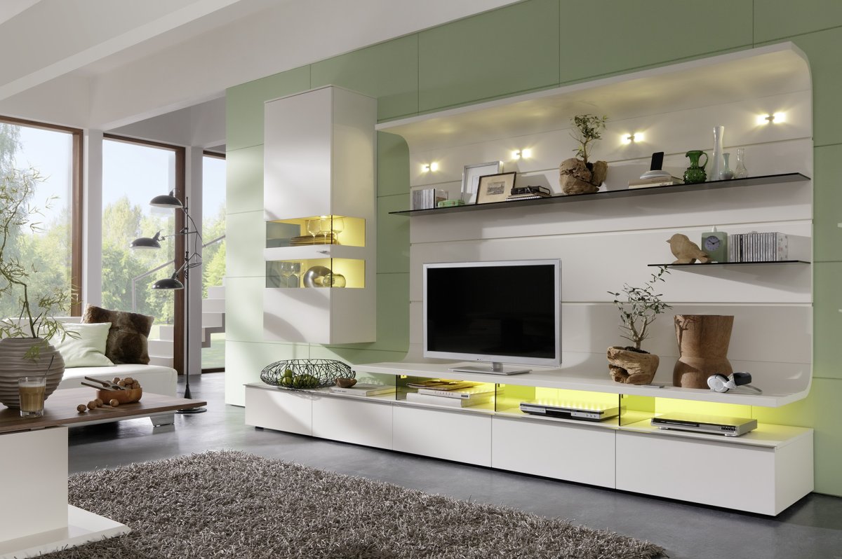 Дизайнерские стенки в гостиную современные