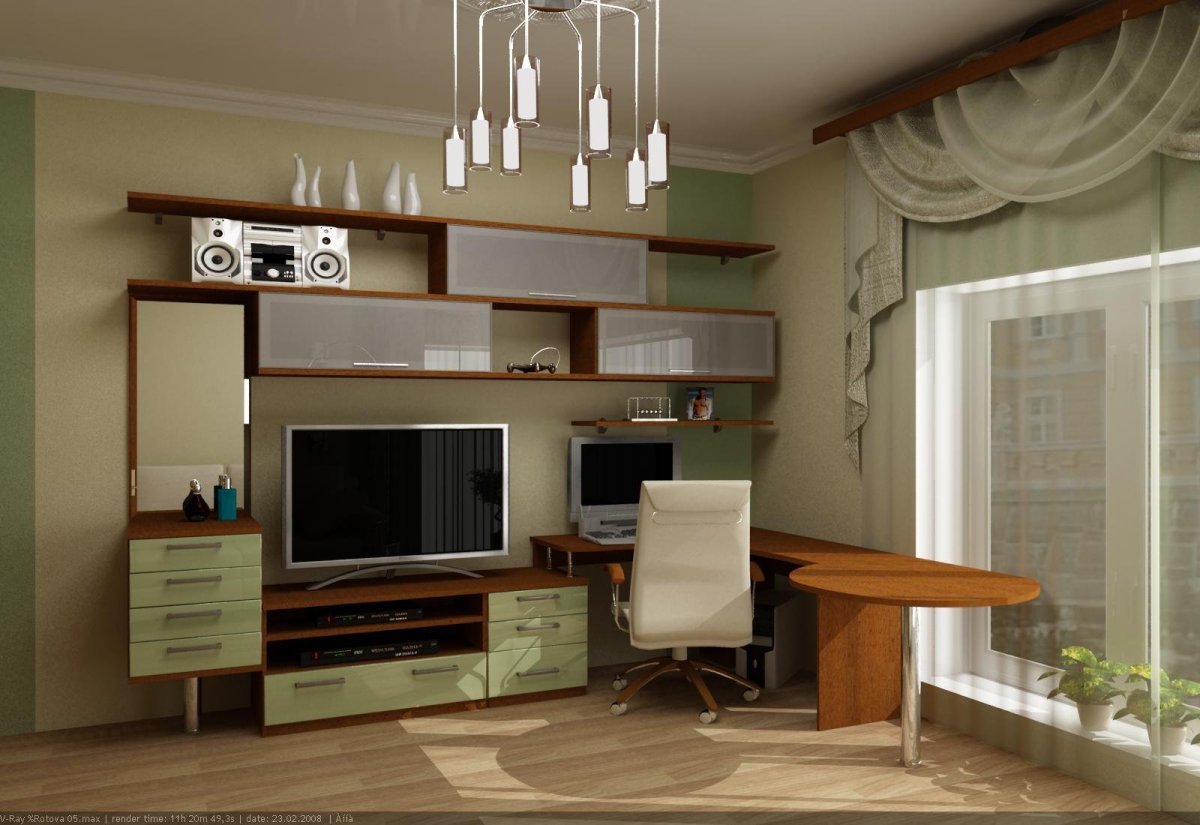 Мебельная стенка с компьютерным столом