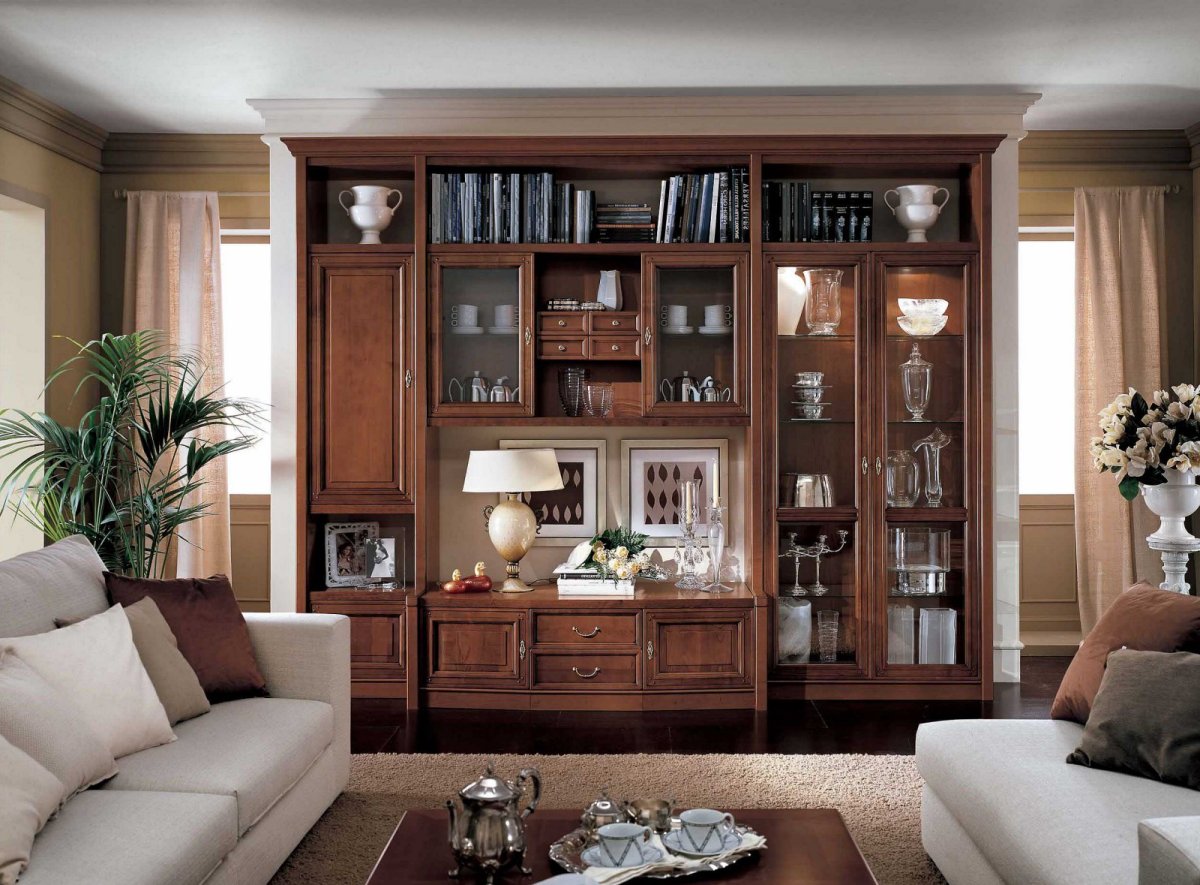 Гостиная с книжным шкафом