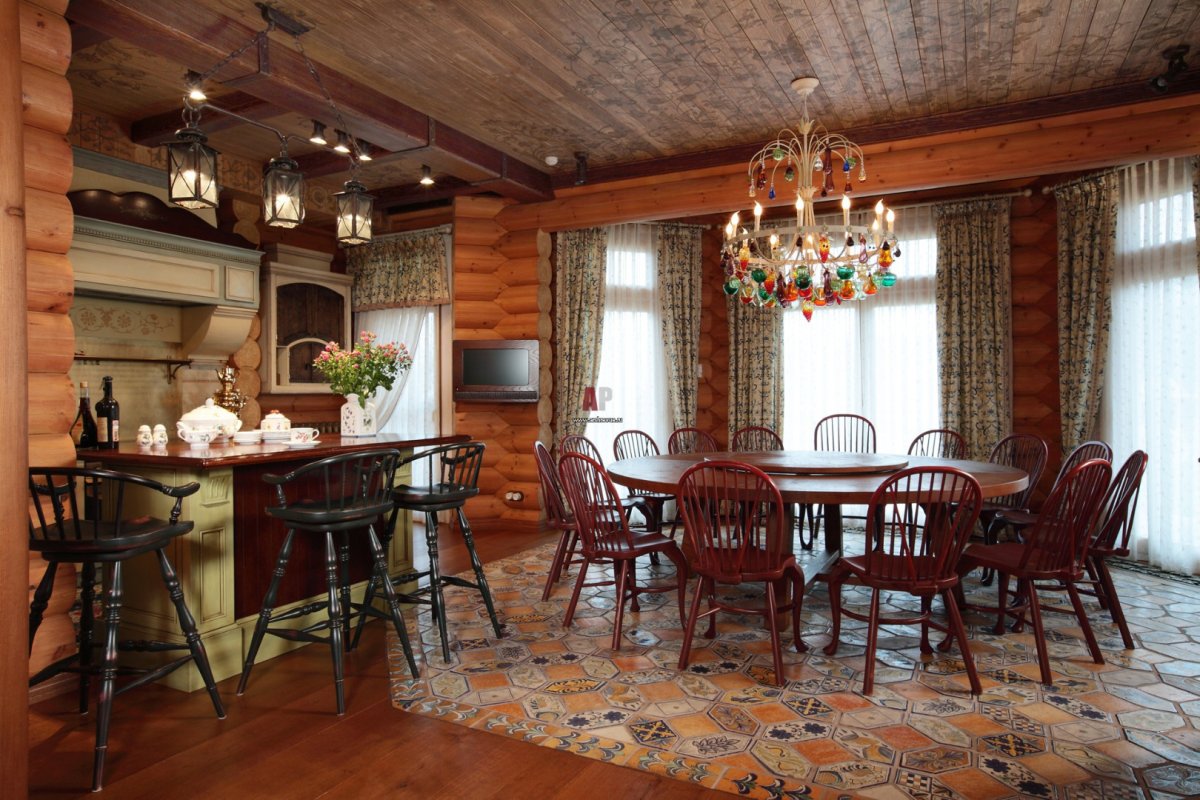 Интерьер бревенчатого дома Берендеево царство